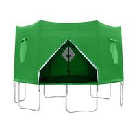 Weqizuerqi Trampoline Tent Cover Rectangle Trampoline Canopy Sun Shade Cover Green Roof With Window Zipper And Strap For 6/8/10/12/14 Ft 6 Pole