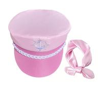 Weqizuerqi Women's Captain's Hat, Captain's Hat for Women - Adjustable Pink Sailor Hat for Girls | Party Costume, Boat Captain Hat for Wife, Girlfriend, Mother, Nautical Theme Parties