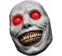 WEQNGIU Halloween Mask - Smiling Demons Horror Scary Creepy White Masks with Red LED Lighted Eye for Cosplay Costume Mask Party Props