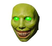 WEQNGIU Scary Halloween Mask - Smiling Demons Horror Creepy Green Masks with Glowing Eyes for Cosplay Masquerade Costume Party Props
