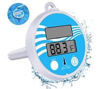WEQNGIU Solar Floating Pool Thermometer, Digital LCD Display Waterproof Water Temperature Thermometers with String for Outdoor and Indoor Swimming Pools, Spas, Hot Tubs, Aquariums