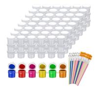 Weqspj 50 Reusable Portable Paint Canisters with Dynamic Mixed Pigments for Creative Projects & Professionals Multicolored Paint Bowls for Novices