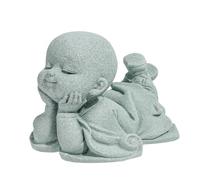 Weqspj Buddhist Statue Blue Sandstone Sculpture Handcrafted Spiritual Art for Desk Bookshelves Decoration Bluestone Figurine Home Decoration