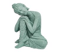 Weqspj Buddhist Statue Blue Sandstone Sculpture Handcrafted Spiritual Art for Desk Bookshelves Decoration Bluestone Figurine Home Decoration