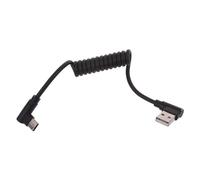 Weqspj Coiled USB Type C Cable Angled To USB2.0 Extension Cord 90 Degree Adapter Leads Data Sync Coiled Usb Type C