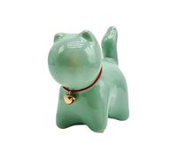 Weqspj Lovely Small Animal Figurine Ceramic Kitten Decoration Ornament for Table Setting or Home Desk Shelf Space Ornament Teahouse Ceremony Decoration