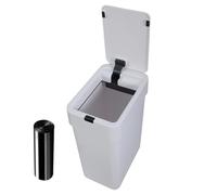 Weqspj Motion Sensors Automatic Lid Trash Can Quiet Closing Not Touch Operations 9L Thin Garbage Bin Bathroom Bedroom Kitchen Intelligent Sensor Waste Basket