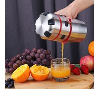 WEQUALITY Portable Orange Juicer，Manual Citrus＆Fruit Extractor， Stainless Steel Squeezer with a Built-in Juice Container，Anti-skid Design，Ideal for Citrus，Apples，Pineapples or Even Vegetables