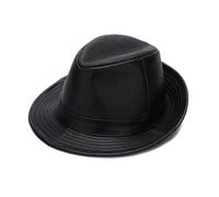 WEQYFDC Asymmetric Top Hat Autumn Winter Warm Cowboy PU Leather Hats Men Top Hats Men Caps For Parties Events(Black,58cm)