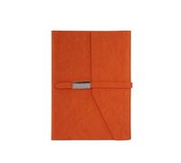WEQYFDC Notepad Foldable Business Notebook With Magnetic Closure, Suede Leather Notepads Diary Metal BuckleFoldable With Magne(Dark orange)