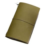 WEQYFDC Notepad Leather Notebook Planner Handmade Journal Passport Agenda Sketchbook Diary Stationery(Olive,Standard 220x125mm)