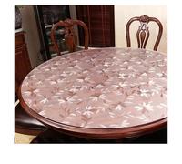 WEQYFDC Transparent Placemats Round Tablecloth Transparent Soft Glass Table Mat PVC Waterproof Oilproof Plate Living Room Kitchen Table Cloth Home Decor(Color-08,Diameter 130cm)