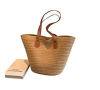 WEQYFDC Women's Large Capacity Shoulder Bag Summer Straw Woven Basket Handbag Female Luxury Designer Beach Bali Shopper Tote(Color3)