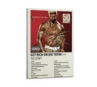 WEQYWEY Get Rich Or Die Tryin Posters Wall Art Canvas Vintage Music And Movies Aesthetic Poster Decorative Painting Living Room Bed Room Decor12x18inch(30x45cm) Frame-style