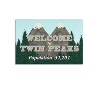 WEQYWEY Welcome to Twin Peaks Sign Posters Wall Art Canvas Vintage Music And Movies Aesthetic Poster Decorative Painting Living Room Bed Room Decor12x18inch(30x45cm) Style