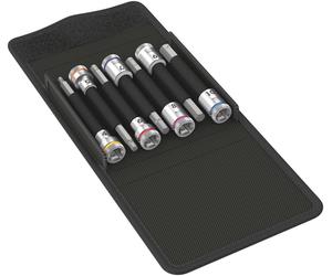 Wera 003180 8740 B HF 1 Zyklop 3/8" Drive 7 Piece Long Hexagon Bit Socket Set