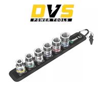 Wera 003995 Belt C 1 6 Piece 1/2" Drive Hold Function 10-19mm Socket Set On Rail