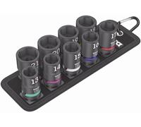 Wera 004580 9 Pce 1/2" Drive Impact Socket Set & Rail 13-21mm, Belt C Impaktor 1