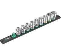 Wera 05005480001 Socket Magnetic Strip C Imperial 1, Zyklop Socket Set, 1/2 Inch Drive, Inches, 9 Pieces, Black