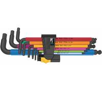 Wera 022640 9pce Imperial Hex-Plus Multi-Colour Ball End Hex Allen Key Set