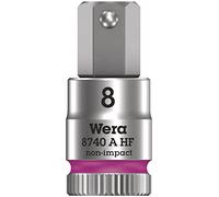 Wera 05003339001 8740 A HF Zyklop bit socket with holding function, 1/4" drive, 8 x 28 mm