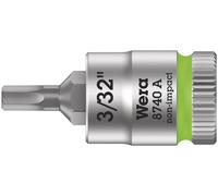 Wera 8740 A Zyklop In-Hex-Plus bit socket, 1/4" drive, 3/32"x28mm, 05003381001