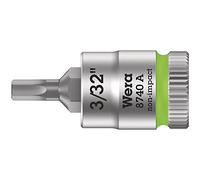 Wera 05003381001 8740 A Zyklop In-Hex Bit-Socket, Lime Green, 1/4-Inch x 28 mm, 3/32-Inch