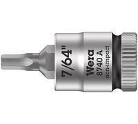Wera 8740 A Zyklop In-Hex-Plus bit socket, 1/4" drive, 7/64"x28mm, 05003382001