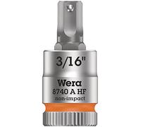 Wera 05003386001 8740 A Holding Function Zyklop In-Hex Bit-Socket, Bright Orange, 3/16" x 28 mm