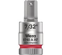 Wera 05003387001 8740 A Holding Function Zyklop In-Hex Bit-Socket, Red, 7/32" x 28 mm