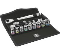 Wera 05003785001 8100 SB HF 1 Zyklop Metal Ratchet Set with switch lever, 3/8" drive, with holding function, metric, 13 pieces