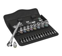 Wera 05004017001 8100 SA 7 Zyklop Metal Ratchet Set Push-Through Square 1/4" Dr
