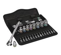 Wera 05004017001 8100 SA 7 Zyklop Metal Ratchet Set with push-through square, 1/4" drive, metric, 28 pieces