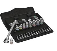 Wera 05004020001 8100 SA 10 Zyklop Metal Ratchet Set with Push-Through Square, 1/4" Drive, Imperial, 28 Pieces