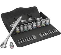 Wera 05004047001 8100 SB 7 Zyklop Metal Ratchet Set with Push-Through Square, 3/8" Drive, Metric, 29 Pieces
