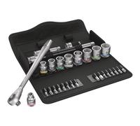 Wera 05004047001 8100 SB 7 Zyklop Metal Ratchet Set with PushThrough Square 38 Drive Metric 29 Pieces