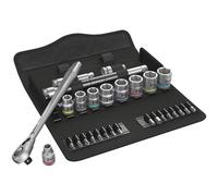 Wera 05004048001 8100 SB 8 Zyklop Metal Ratchet Set with switch lever, 3/8" drive, metric, 29 pieces