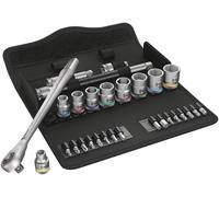 Wera 05004050001 8100 SB 10 Zyklop Metal Ratchet Set with push-through square, 3/8" drive, imperial, 29 pieces