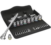 Wera 05004051001 8100 SB 11 Zyklop Metal Ratchet Set with Switch Lever, 3/8" Drive, Imperial, 29 Pieces
