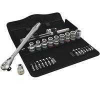 Wera 05004078001 8100 SC 8 Zyklop Metal Ratchet Set with switch lever, 1/2" drive, metric, 28 pieces