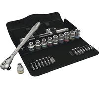 Wera 05004078001 8100 SC 8 Zyklop Metal Ratchet Set with switch lever, 1/2" drive, metric, 28 pieces