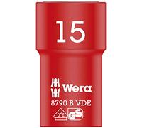 Wera 05004959001 8790 B Zyklop Vde Drive Socket, Red/Yellow, 3/8-Inch, 15 x 46 mm