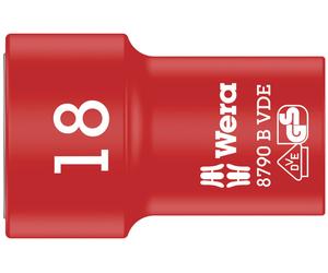 Wera 05004962001 8790 B VDE Zyklop 3/8" socket, insulated, 18 x 46 mm