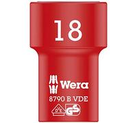 Wera 05004962001 8790 B Zyklop Vde Drive Socket, Red/Yellow, 3/8-Inch, 18 x 46 mm