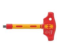 Wera 05005122001 410 i VDE B RA VDE Insulated Cross Handle Adapter Screwdriver with Ratchet Function for 3/8 Inch Sockets 3/8 Inch x 130 mm