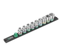 Wera 05005480001 Magnetic Socket Rail C Imp 1 Zyklop Socket Set, 1/2" Drive 9 pc