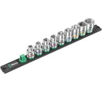 Wera Zyklop 05005480001 Nut Magnetic Strip C Imperial 1, Zyklop Socket Set, 1/2 Inch Drive, Inch, 9 Pieces, Black, C Imperial 1-1/2 Inch