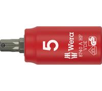Wera 05005902001 8740 A VDE HF Zyklop Bit socket, insulated, with 1/4" drive, with holding function for hexagonal socket screws, 5 x 45 mm