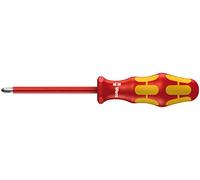 Wera 05006160001 165 I Pz Vde Insulated Screwdriver for Pz Phillips Screws, 0 x 80 mm, Red/Yellow