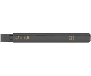 Wera 05018142001 800 S Slotted bits for impact screwdrivers, 1.2 x 6.5 x 70 mm